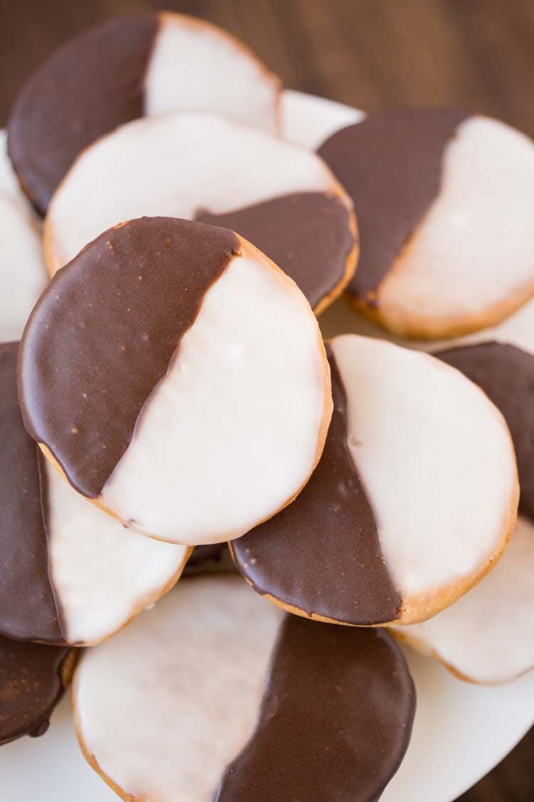 black and white cookies