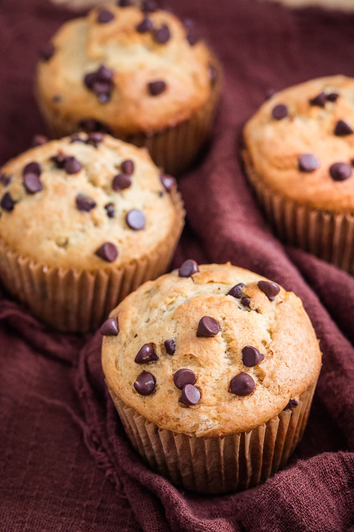 4 banana chocolate chip muffins