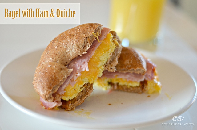 Bagel with Ham and Quiche Recipe