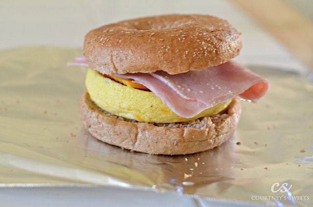 Bagel with Ham and Quiche Recipe