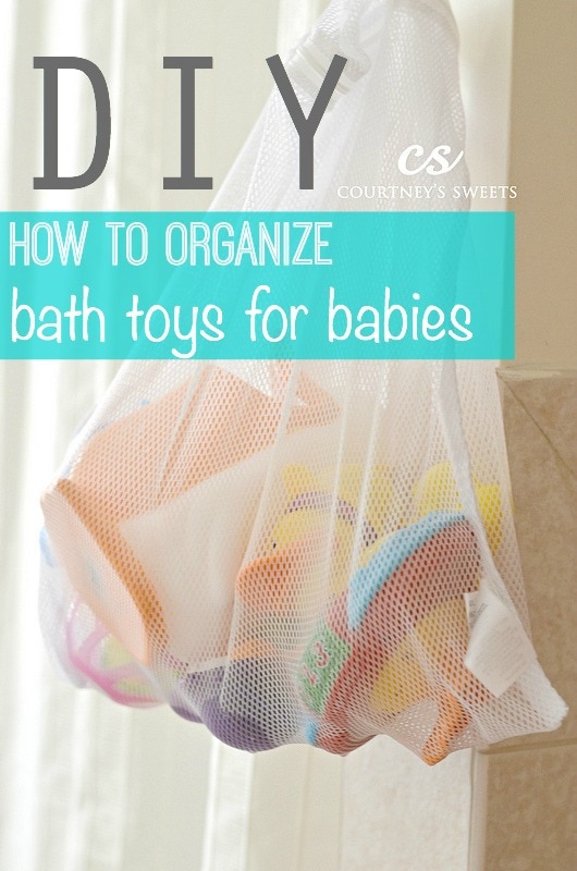 diy how to organize bath toys for babies