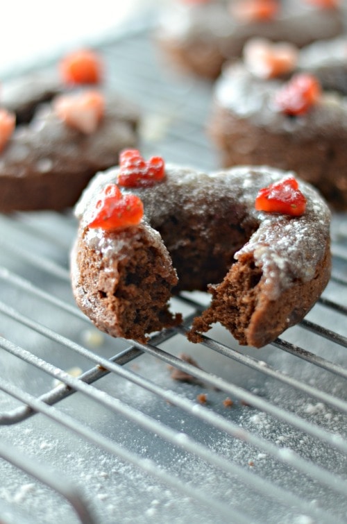baked chocolate doughnut with raw strawberry sprinkles (2)