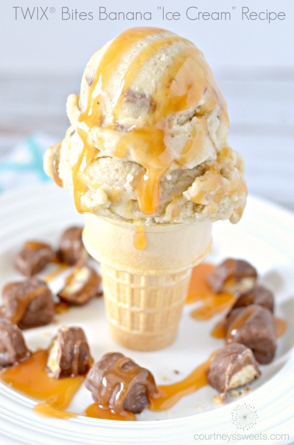 banana ice cream recipe with twix bites #eatmorebites #shop