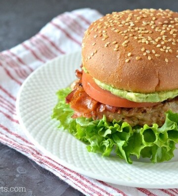 grilled chicken BLT burger bacon lettuce tomato