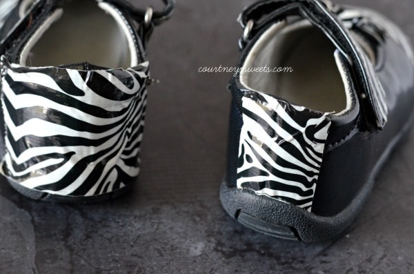 Easy Zebra Print Baby Shoes using Duct Tape