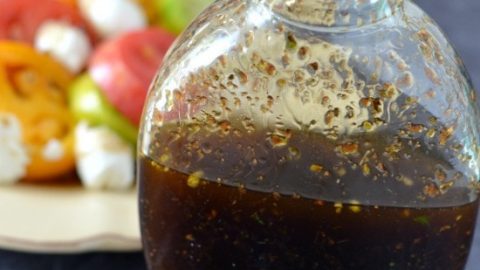 alton brown italian dressing Homemade Italian Balsamic Vinaigrette with Heirloom Tomato Salad  #SpiceUpYourLife