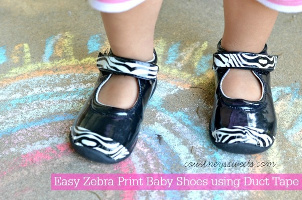 Easy Zebra Print Baby Shoes using Duct Tape