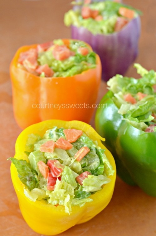 Stuffed Pepper Salad Bowls with Creamy Avocado Dressing | #BlakesPairing 
