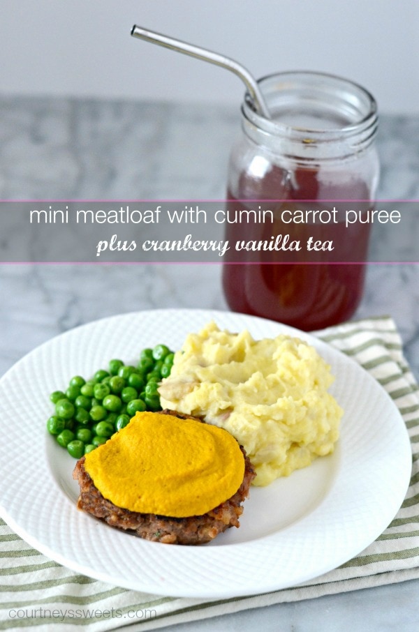 Cranberry Vanilla Tea with Mini Meatloaf and Cumin Carrot Puree #TEArifficPairs #shop