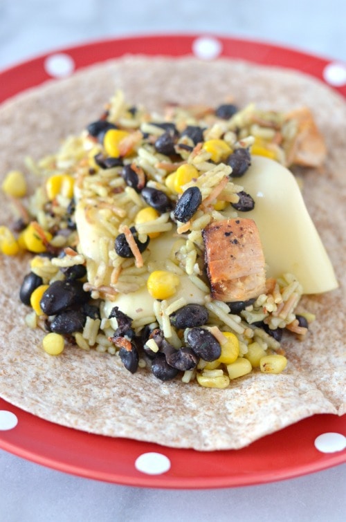 Cheesy Fiesta Chicken Burritos