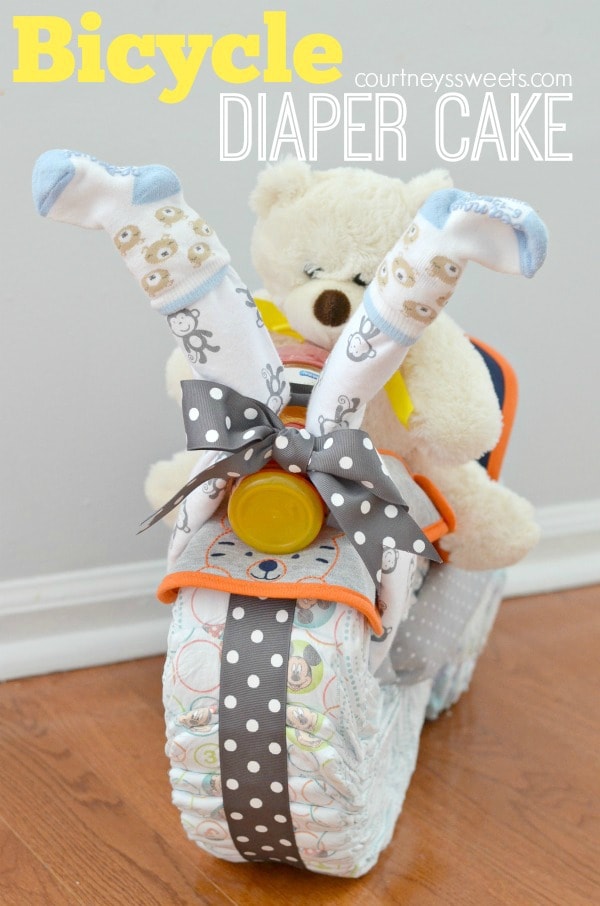 Little Movers Huggies Bicycle Diaper Cake Baby Shower