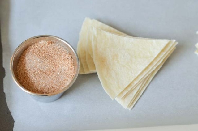 Cinnamon Sugar Tortilla Chips with Maple Yogurt Dip 