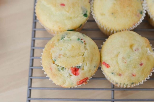 Surprise Cupcakes! Simple, easy, delicious and FUN holiday cupcake recipe! M&M's® Surprise Cupcakes with Pillsbury™ Funfetti® 