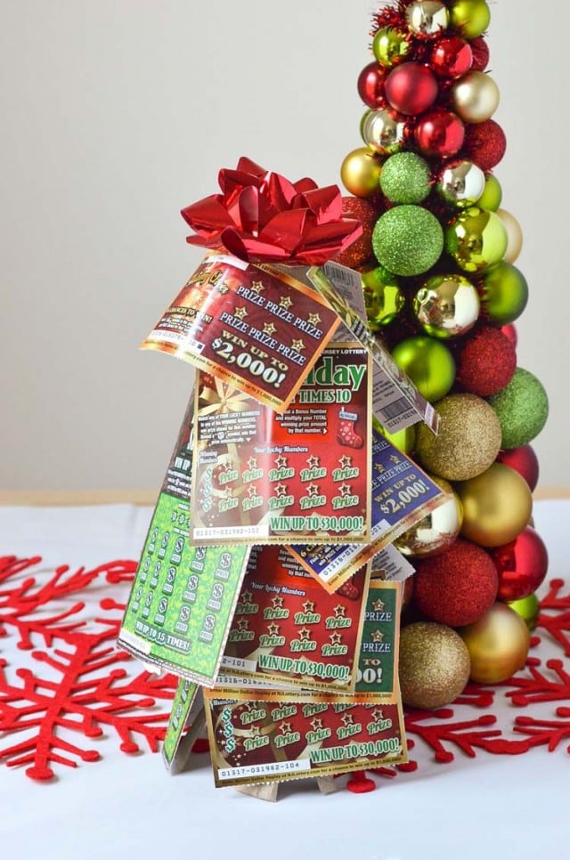 NJ Lottery Tickets Christmas Tree Gift Idea