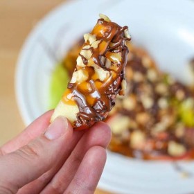 Our easy Chocolate Caramel Apple Nachos Recipe is FUN way to eat an apple a day!
