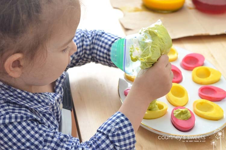 Avocado Deviled Eggs Christmas Trees with Rubbermaid TakeAlongs -  Courtney's Sweets