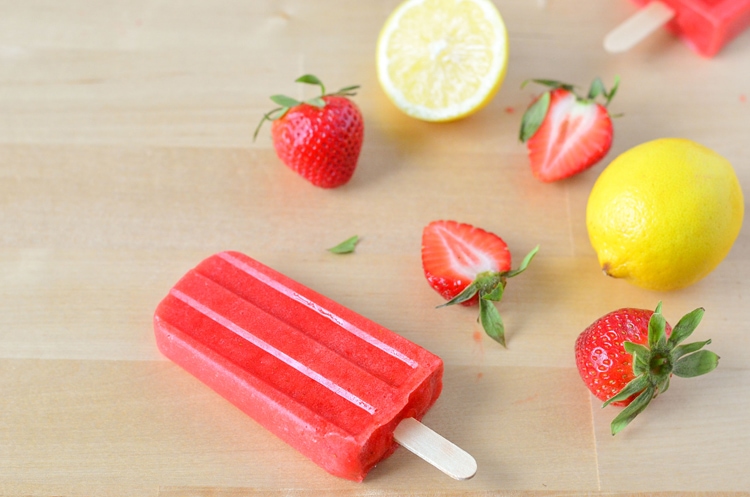 Strawberry Lemonade Ice Pops