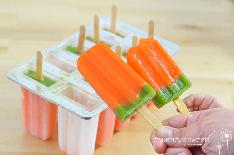 Fruits and Veggies Carrot Ice Pops using Fresh Fruit and Vegetable Juice