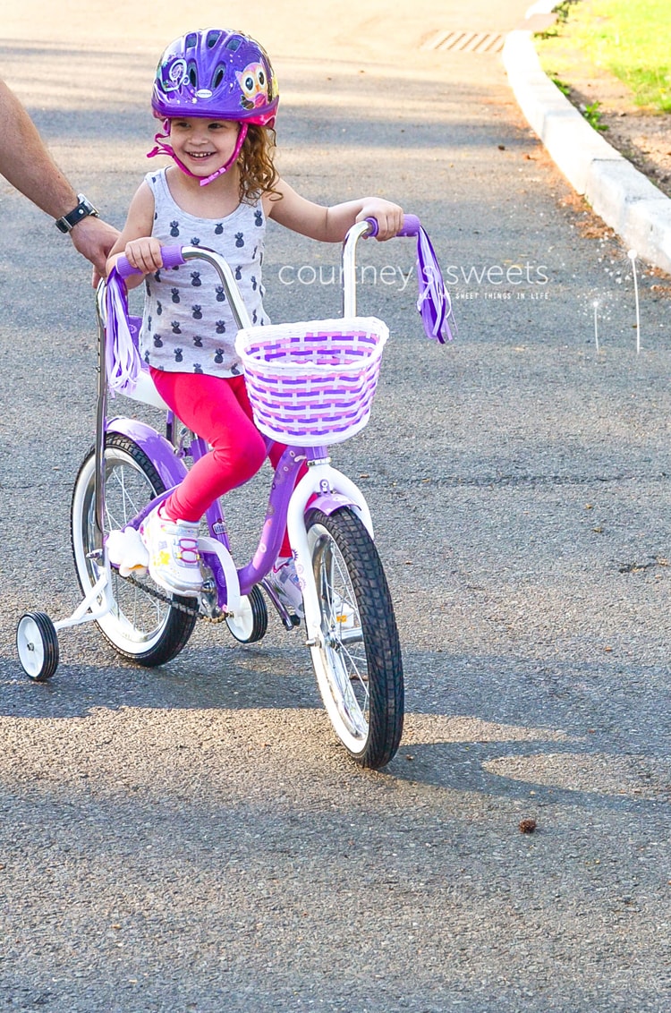 how to ride a bike, toddler style with Scwhinn! First Big Girl Bike!!