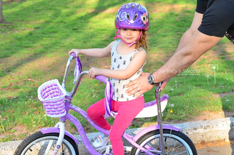 how to ride a bike, toddler style with Scwhinn! First Big Girl Bike!!