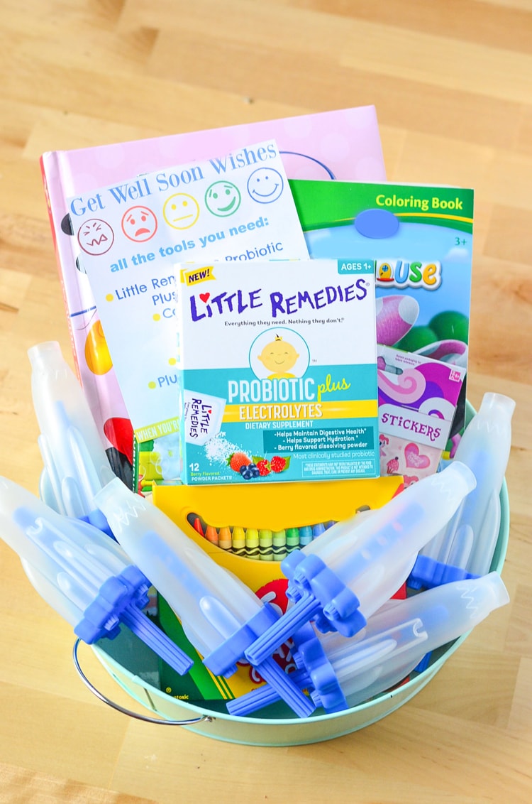 Get Well Soon Wishes, basket for when your little one is sick + Free Printable!