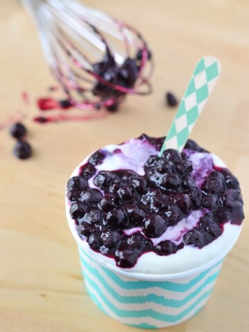 Semi Homemade Yogurt Recipe! We take delicious REAL food to make Blueberry Yogurt! Easy to make and a super healthy snack!