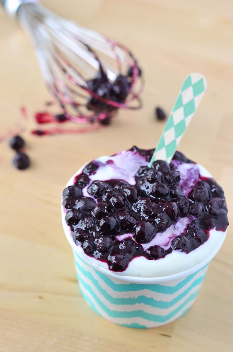 Semi Homemade Yogurt Recipe! We take delicious REAL food to make Blueberry Yogurt! Easy to make and a super healthy snack!