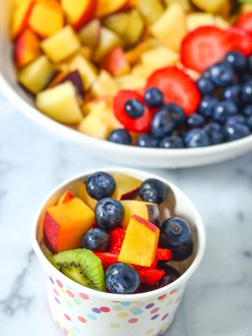 Best Fruit Salad Recipe for Kids - Make the best fruit salad for kids today! We will show you tips and tricks to getting kids to enjoy and eat fresh fruit more often.