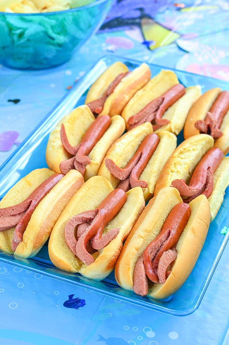 Finding Dory Birthday Party Food Entertaining Octopus Hot Dogs