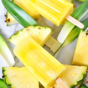 Refreshing and delicious Pineapple Lemonade Ice Pops! Make them fresh and healthy right at home for quick family friendly dessert!