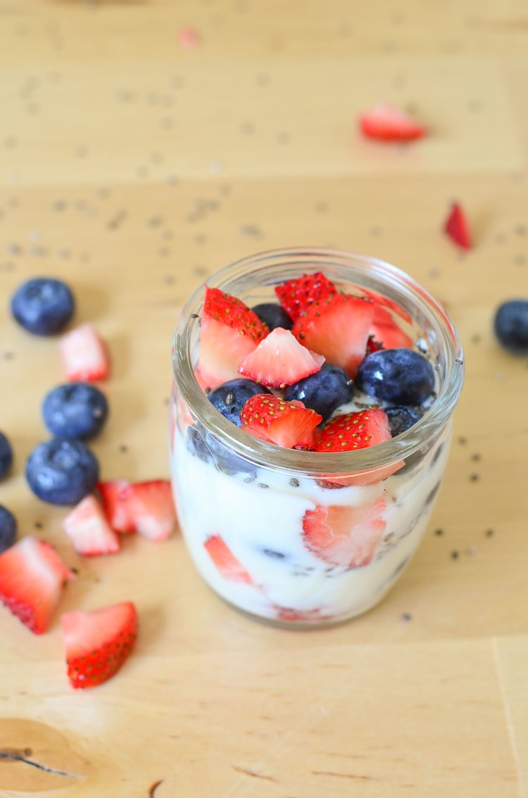Yogurt Parfait with Fresh Fruit - healthy breakfast recipe or easy healthy snack.