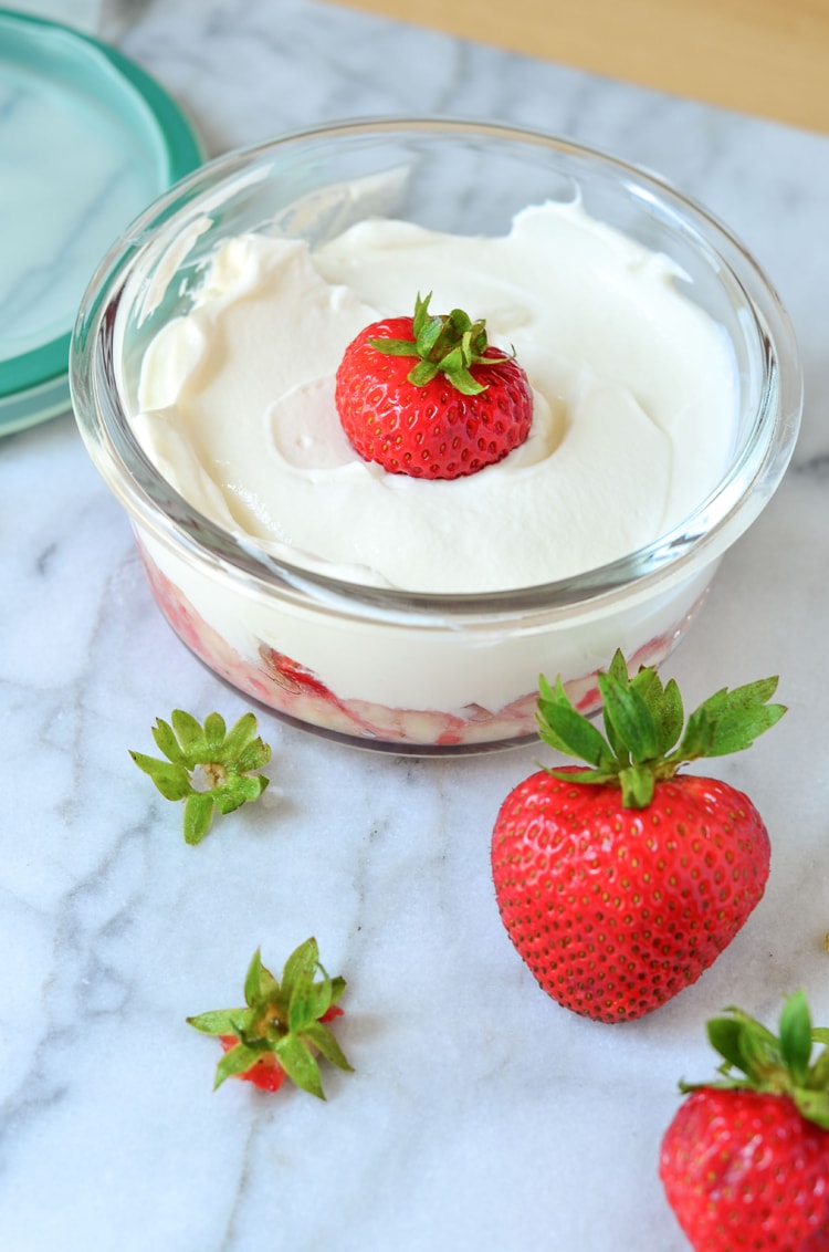 This healthy Strawberry Banana Yogurt Recipe is so super simple to make. You could make it in less than 5 minutes! Great recipe for back to school! Mini Chef Mondays on www.courtneyssweets.com