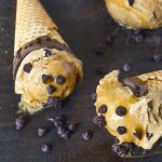 Enjoy a scoop of our homemade Caramel Macchiato Coffee Ice Cream! We made it a no cook, no eggs recipe, all you need is a high speed blender and some ice cube trays. It's creamy and full of flavor with caramel, coffee, and even chocolate chips! Have a fun treat for the next brunch party; they could totally pass for breakfast, because, COFFEE