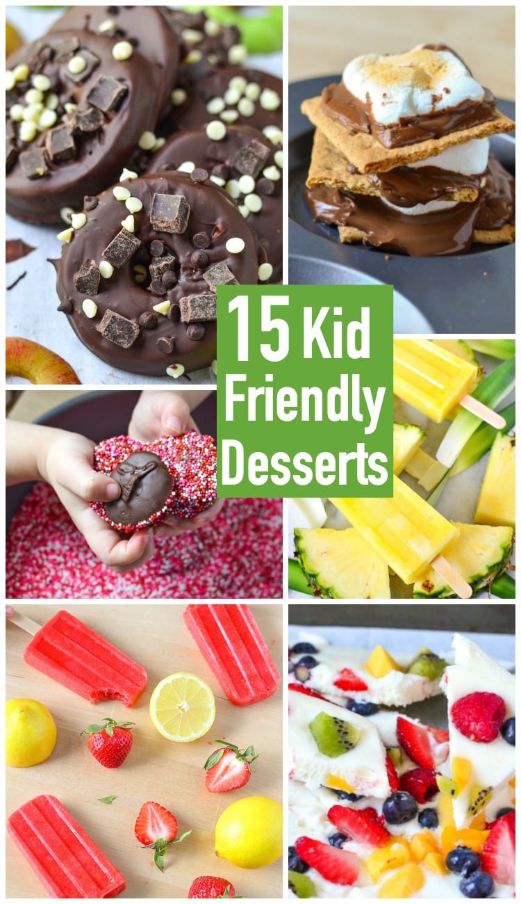 15 Kid Friendly Desserts made on Mini Chef Mondays! These are easy recipes kids can make with just a little help from adults or siblings in the kitchen.