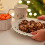 Merry Christmas Double Chocolate Chip Cookies for Santa with holiday decorations from Boscov's.
