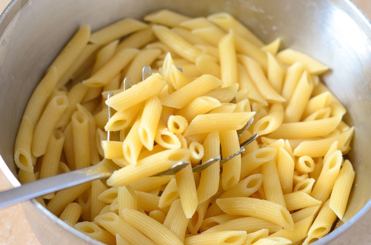 Cooked Pasta with veggies recipe