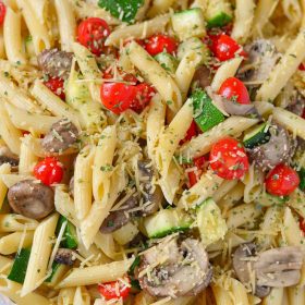 Our Easy Vegetarian Penne Pasta Recipe is excellent for entertaining and it's a great side dish to bring to holiday parties too!