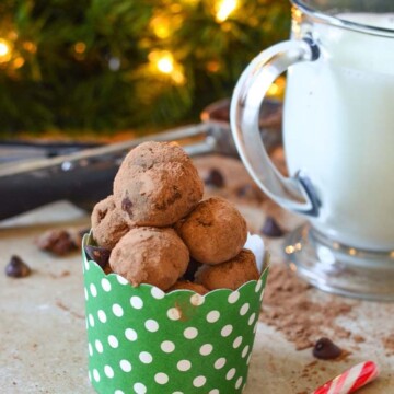 Try our Hot Chocolate Truffle Balls! These are great for a quick drink recipe with warm milk and gift giving during the holiday season.
