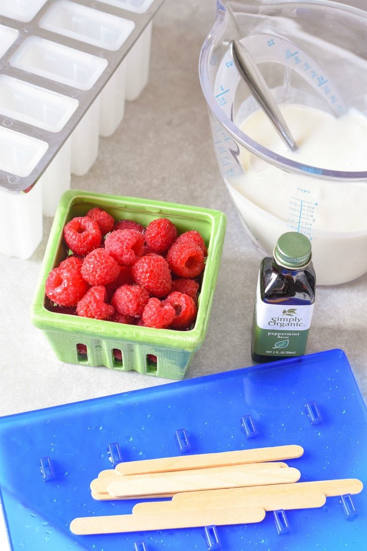 raspberry mint popsicles