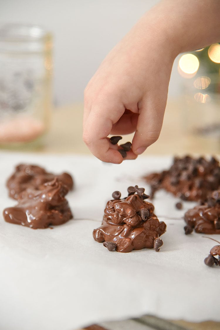 making homemade chocolate candy