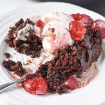 Wow your holiday guests with this Crock-Pot® Slow Cooker Easy Chocolate Cake Recipe! Plus slow cooker ganache and slow cookie strawberries.