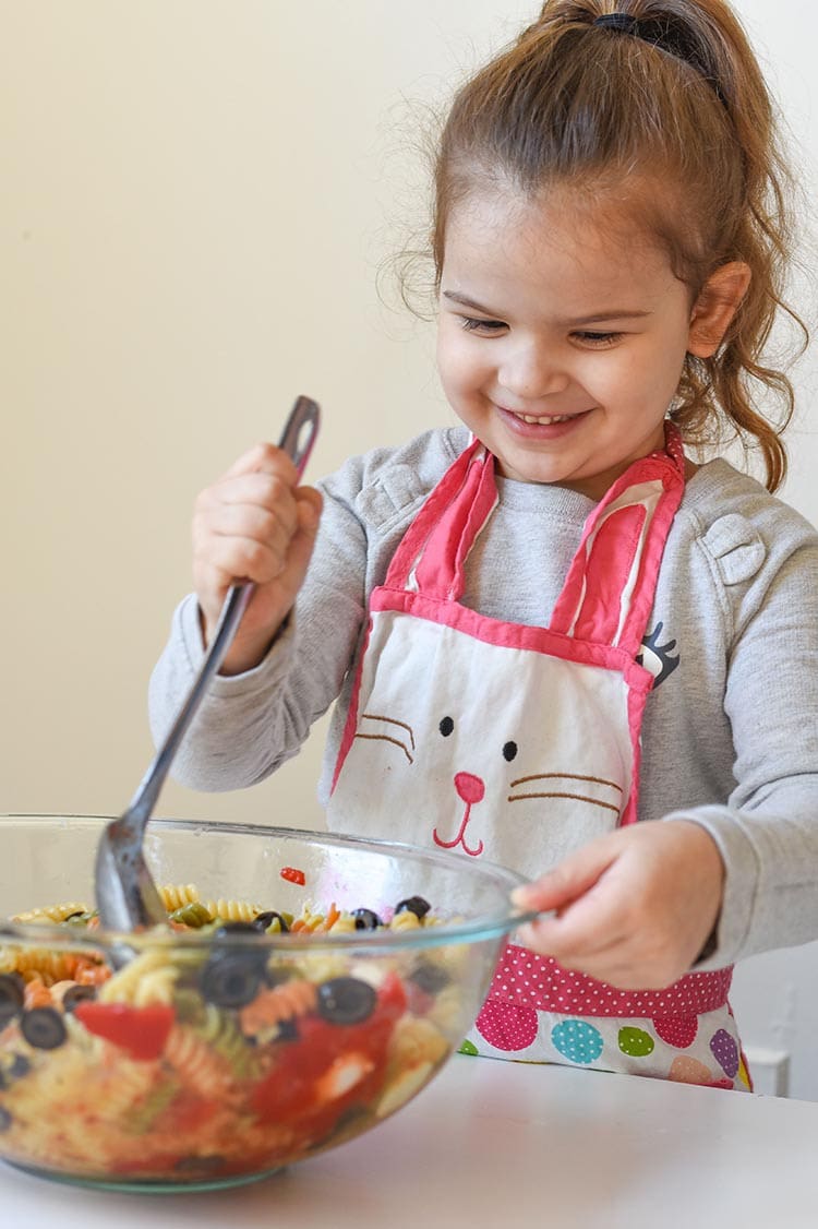 tri color pasta salad with italian dressing