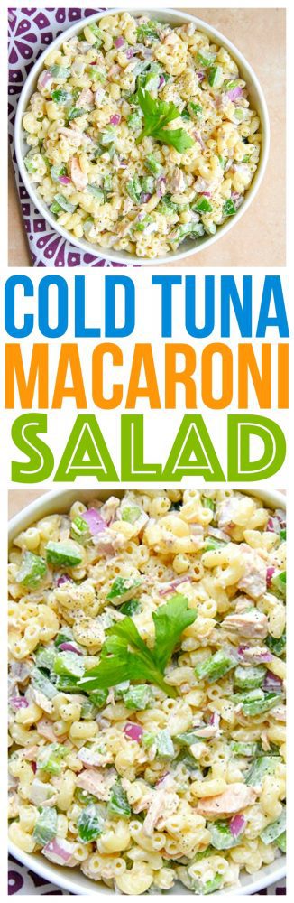 This cold tuna macaroni salad is the perfect potluck side dish and it's one of our family favorite easy holiday recipes - entertaining food