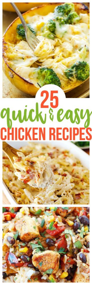 25 Quick and Easy Chicken Recipes must make meal planning your weekly meals or your workout meal plan. Family favorite for picky eaters