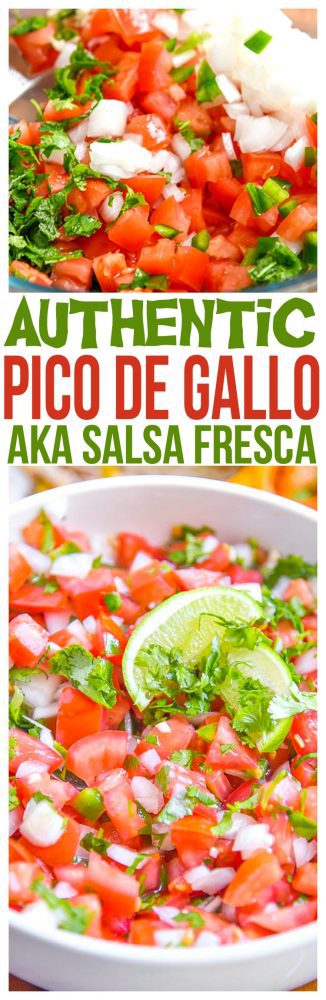 Authentic Pico de Gallo Recipe - By far the best pico de gallo recipe we've made. A fresh Salsa Fresca recipe for tacos, fajitas, and even with chips with fresh pico. (aka salsa with fresh tomatoes)