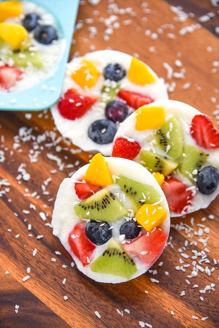 Frozen Yogurt Fruit Bark Mini Chef Mondays Recipe Whole Milk Yogurt, Organic Fresh Fruit, easy healthy snack Healthy Food Dessert Recipe