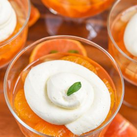 Quick easy Mandarin Orange Jello Salad Recipe. Simple gelatin dessert for summer parties! Kid Friendly Recipe on Mini Chef Mondays, Jello salad with pudding.