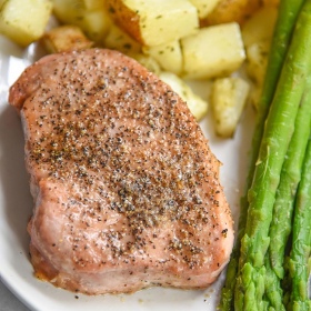 3 Ingredient Brown Sugar Pork Chops will be your new favorite pork chop recipe. If you love easy pork chop recipes this one is made for you! Easy Dinner Recipe