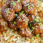 Korean Style BBQ Meatballs with Warm Coleslaw will be a new family favorite meal. Quick and Easy Dinner Recipe (less than 30 minutes!) (final)