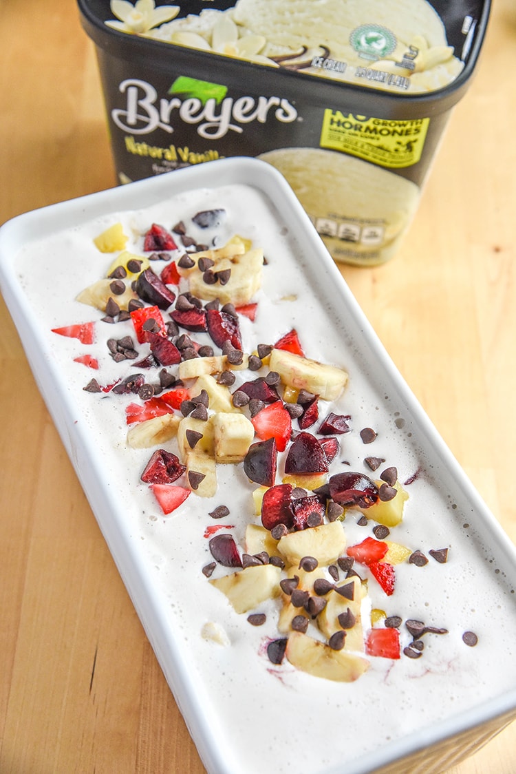 Our banana split ice cream recipe is filled with everything you would want in a homemade banana split, including the cherry on top!